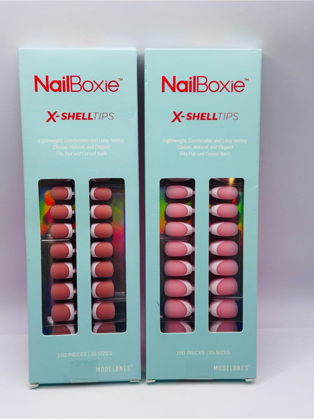 NailBoxie X-ShellTips Pink Ombre False Nails - 150 Pieces 15 sizes